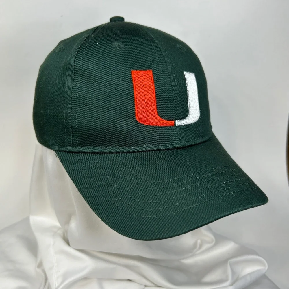 UNIVERSITY of MIAMI HURRICANES Youth Baseball Hat Embroidered Logo Adjustable